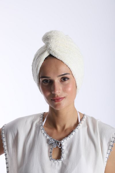 My-o Ecru Hair Drying Cap - For Beach, Sea, Pool