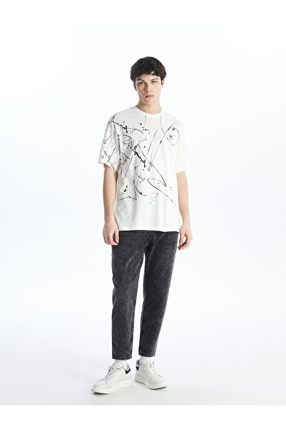 LC Waikiki Printed Men's Combed Cotton T-Shirt - Crew Neck, Short Sleeve