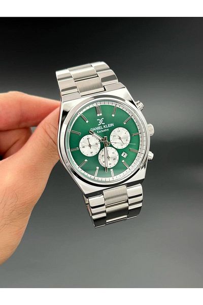Daniel Klein Exclusive Silver Men's Wristwatch 3 Atm Waterproof Functions Active