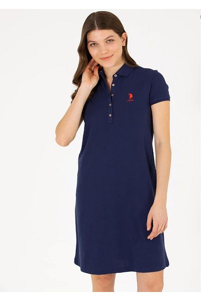 U.S. Polo Assn. Rochie tricotată damă cu gât polo - GURLIN