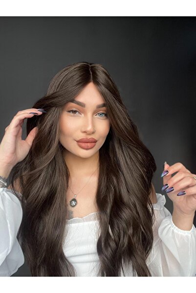 Suzan Peruk Kahverengi Kumral Doğal Dalgalı Tül peruk bl11003