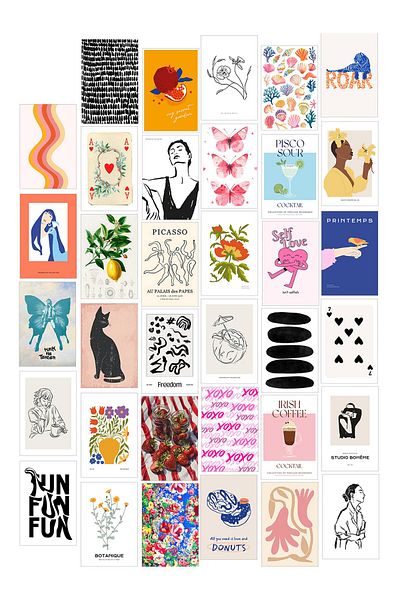 Postifull Σετ αφίσας Collage - 35 τεμάχια χωρίς πλαίσιο 10*15cm - με αυτοκόλλητο δώρο