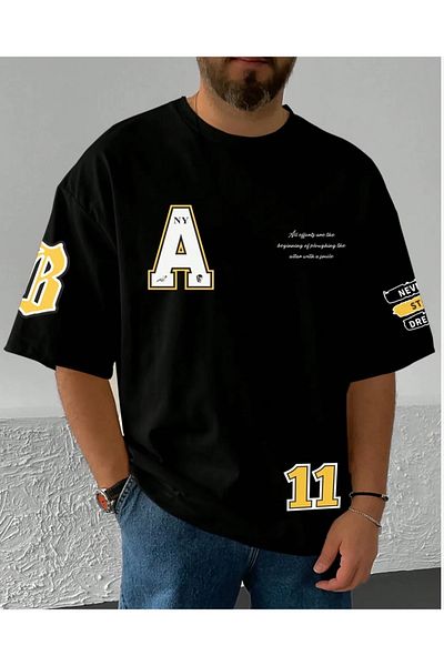 AMOR FACE LARGE SIZE SPECIAL DESIGN A 11 PRINTED 100% COTTON OVERSIZED STREET FASHION MEN'S T-SHIRT
