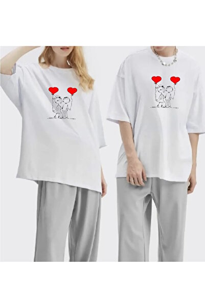 WOODROFFE Unisex ljubavnik Oversize kroj T-shirt - Štampano, opušten dečko