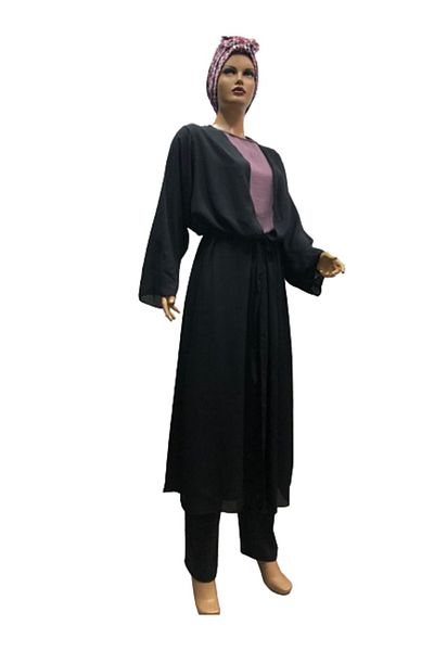 eflin Black Siphon Gusseted Hijab Pareo - Women