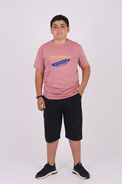 Çiggo Kids Skateboard Printed Crew Neck 100% Cotton T-Shirt