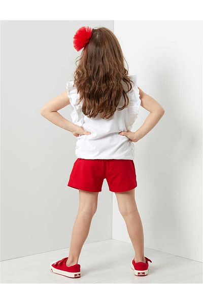 Denokids طقم شورت تي شيرت بوي لوف للفتيات CFF-19Y1-101