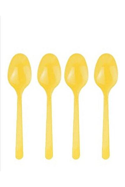 partideyince 8 ملاعق بلاستيكية صفراء