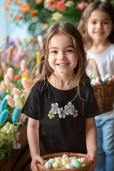 FAVORİST Βαμβακερό μπλουζάκι VIOLET Girl's Relax Printed Crew Neck