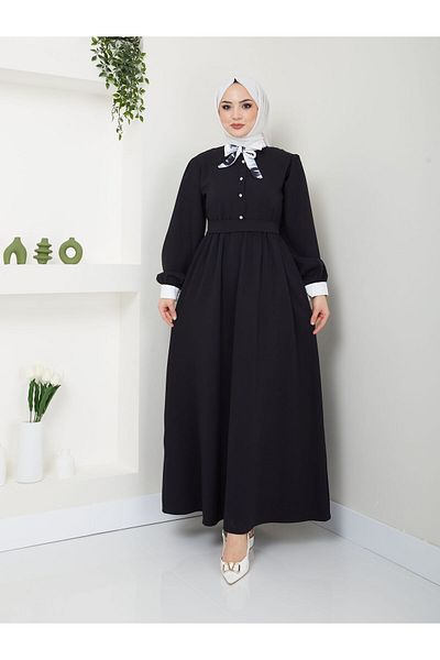 MODAMERSİ Black Hijab - Women's Dress