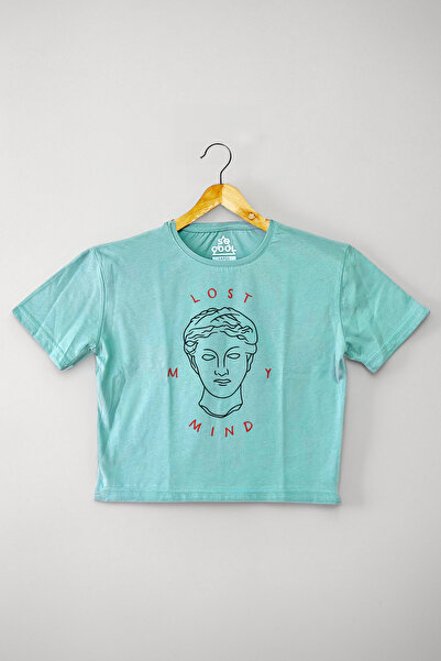 so cool Izgubio sam razum Štampano Mint zelena ženska Skraćeni kroj majica