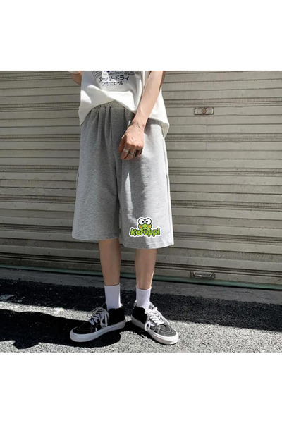 Gofeel Pofidi Tech  Keroppi Frog Baskılı Gri Unisex Penye Şort