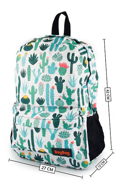 AlpCollection Rucsac unisex cu imprimeu digital cu model cactus pentru utilizare zilnică și școală