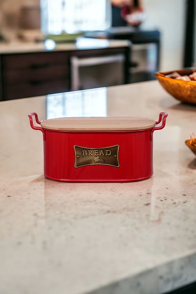 EVSTYLE Bread Bowl with Wooden Cut Board