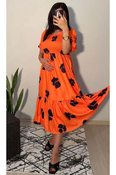 Butik Kadın Büyük Beden Yazı Üzerinde Hissedeceğiniz Elbise