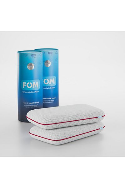 FOM 2-Piece Mini Chubby Visco Sleep Travel Pillow, Cotton Baby Pillow Campaign, 50 X 30 X 10, Red
