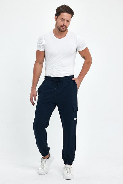 LİVE SPORT Ανδρικό παντελόνι Cargo Pocket με 2 κλωστές Navy Blue