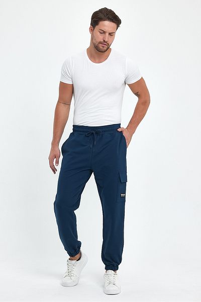 LİVE SPORT Ανδρικό παντελόνι Cargo Pocket 2 Thread Petrol Sweat