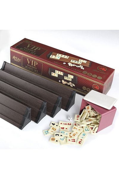 Star Vip Wooden Okey Set Dark Brown