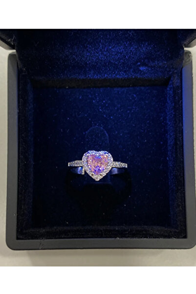 NİSHLOVE Çelik Kalpli Tek Taş Ayarlanabilir Yüzük Hediye Yüzük