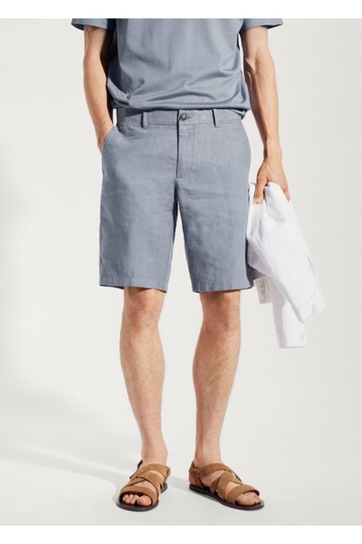 MANGO Man 100% linen shorts