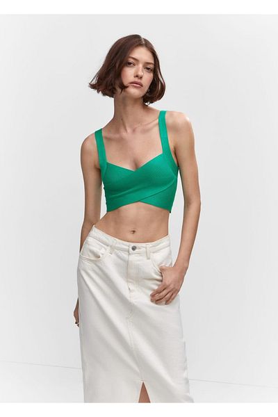 MANGO Woman Bluză Wrap Knit
