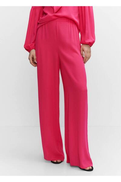 MANGO Woman Elastik belli wideleg pantolon