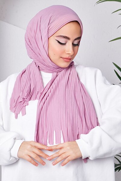 İmajButik Lila Moda Blue Piliseli Pratik Hazır Şal