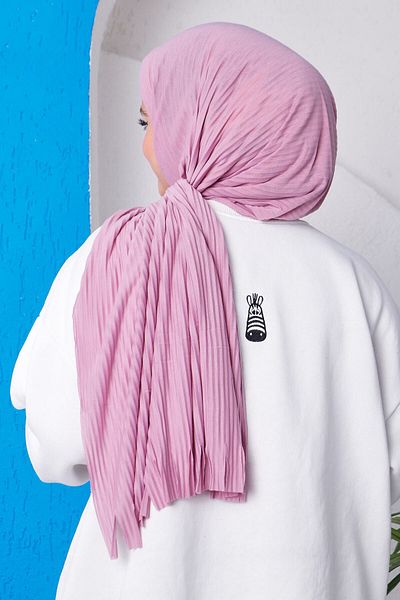 İmajButik Πρακτικό έτοιμο σάλι Lila Moda Μπλε πλισέ
