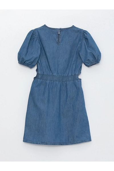 LC Waikiki LCW Kids - Girl's Crew Neck Short Sleeve Jean Dress