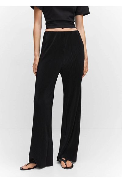 MANGO Woman Pantaloni drepti plisați