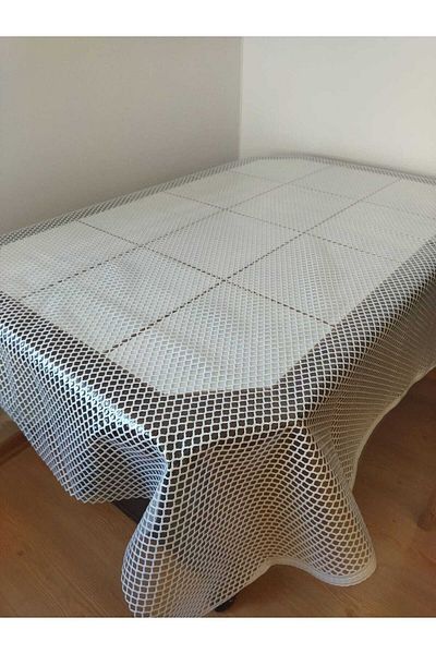 CLK Home White Lace Look PVC Erasable Oilcloth Tablecloth