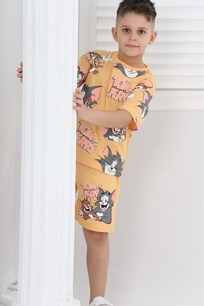 BUUFUU unisex tom&jery printed short-sleeved shorts two-piece set
