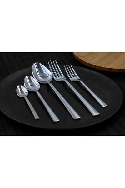 Viyalente 60 Piece Narcissus Stainless Fork Spoon Set