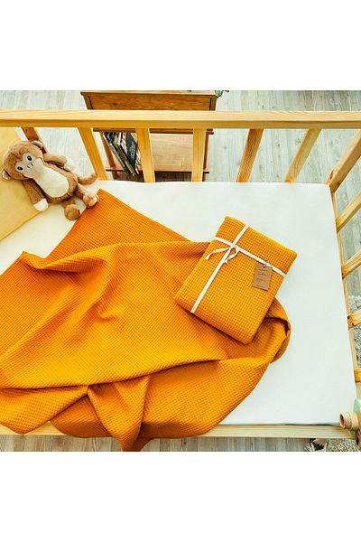 MundoLindo 100% Cotton Waffle Mustard Single Pique