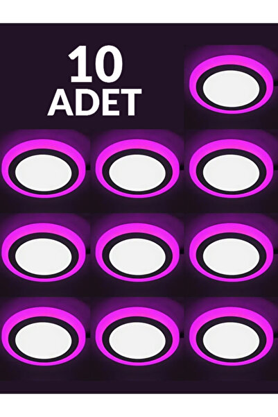 Hero Led 10'lu Paket 3+3 Watt Slım Led Panel - Pembe-Beyaz Çift Renkli Led Panel