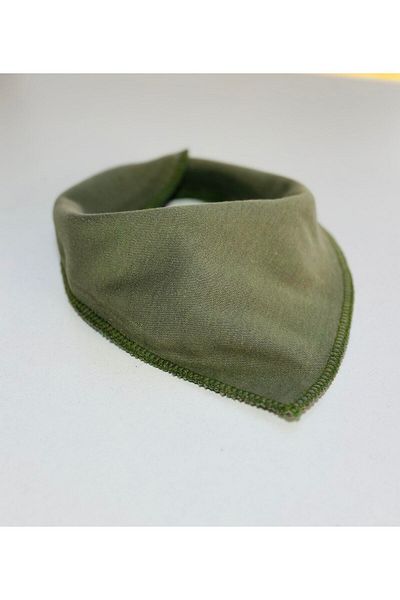 kubbe Green 100% Organic Cotton Double Layer Knitted Fabric Baby Drool Bib & Scarf with Snap Fasteners