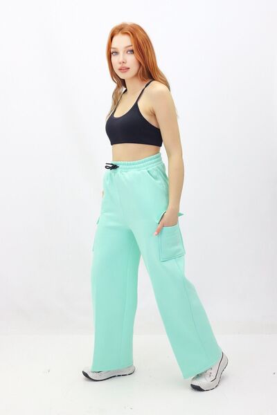 Trend Perisi Χειμερινά φαρδιά φούτερ με 3 νήματα Raster Cargo Pocket Sweatpants