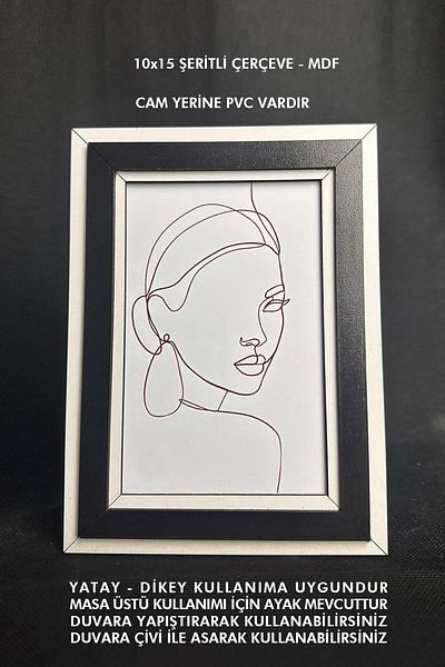 Bytwo 1 PCS 10X15 PHOTO FRAME - MDF - STRIPED