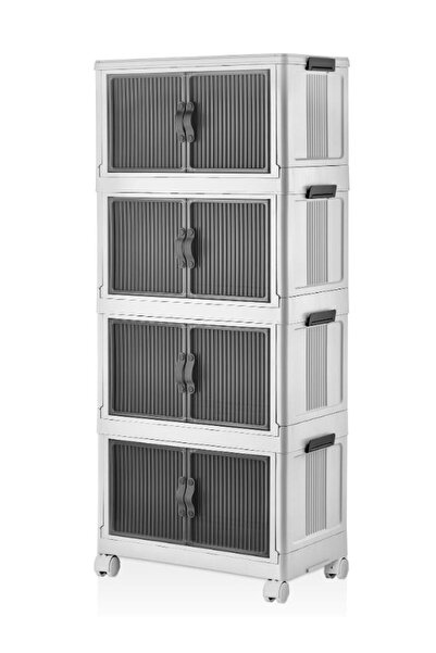 Viyalente Sebzelik Çok Amaçlı Dolap Tekerlekli Taşınabilir Sebzelik Organizer 4 Katlı Dolap