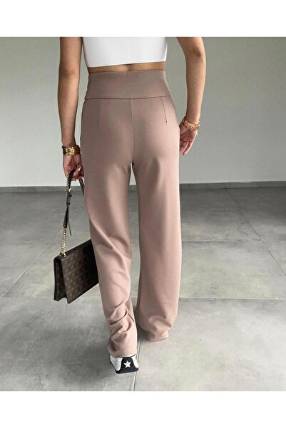 Sapha Kadın Camel Korsaj Kemer Palazzo Pantolon