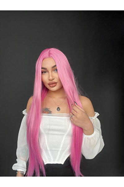 Suzan Peruk Pembe uzun tül peruk