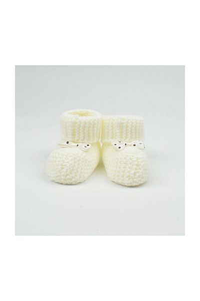 Bibaby White Knitwear Baby Booties
