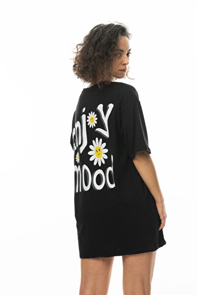 Mood Lab Γυναικείο μπλουζάκι τουνίκ με στάμπα μπροστά-πίσω