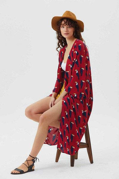Clandestino Long Sleeve Patterned Bohemian Kimono