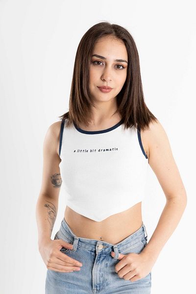 Mood Lab Women's Camisole Hollow Out Fitted Crop Top Tank Top