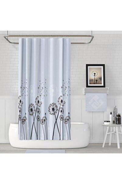 Tropikhome Duş Perdesi Seti, 12 Adet C Halka Hediyeli Banyo Perdesi-banyo Duş...