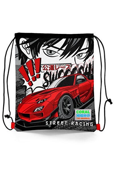 Coral High Dječji crno-crveni anime automobil Sa deznom žice Naborano Ranac 2...