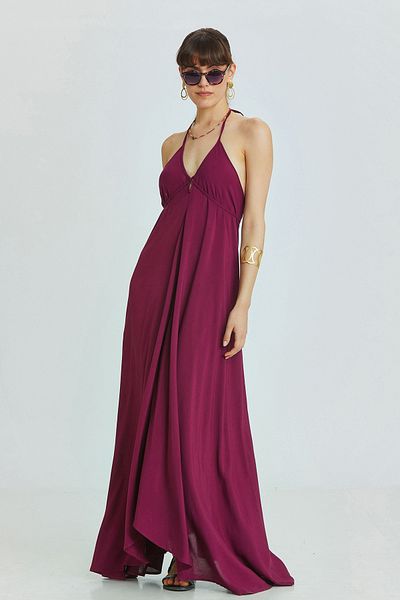 Clandestino Backless Authentic Stylish Bohemian Dress Purple