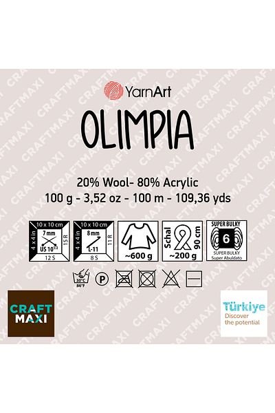 Yarnart Olimpia - Μαρμάρινο Χειροποίητο Πλεκτό Νήμα Ebruli-1407